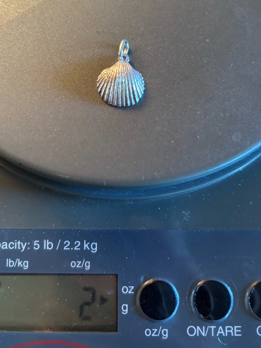 Vintage Sterling Silver Clam Seashell Pendant from Portugal